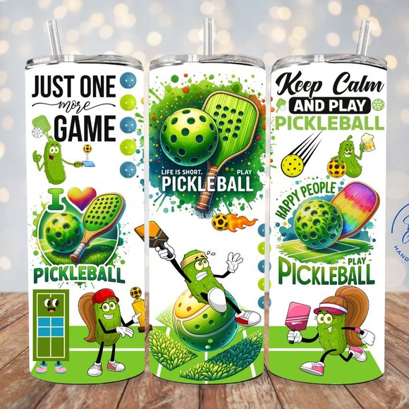 Green Pickleball Tumbler, Pickleball Lover Gift, Pickleball Player Tumbler - Picture 1 of 7